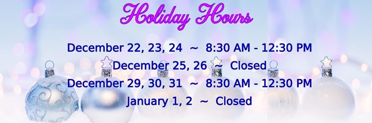 2025 Holiday Hours