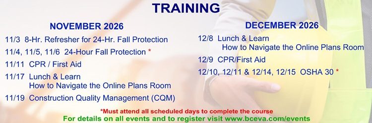 November 2026 - December 2026 Training